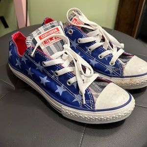 Converse all star red white and blue sneakers